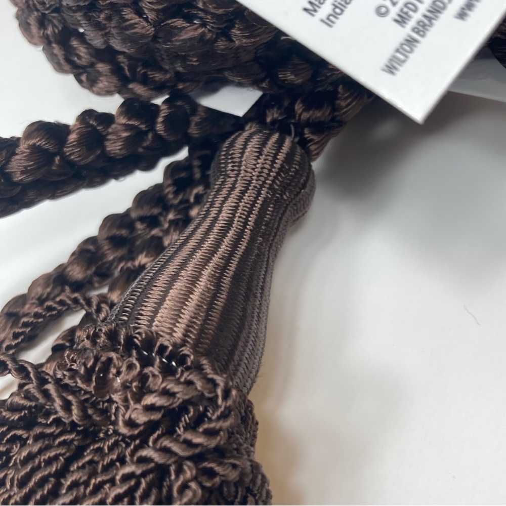 Brown Drapery Curtain Chair Tie Back 24" with 5.5" Tassel Set of 2 Conso